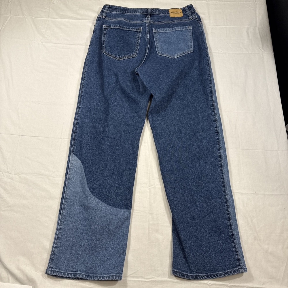 JEANS WIDE LEG WOMEN 13R 31X31 Y2K Hollister Super Baggy 2 TONE Jeans - Picture 7 of 9